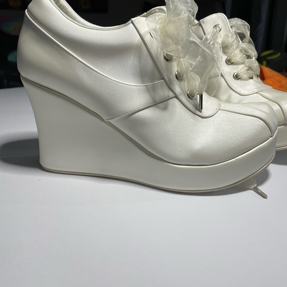 White High Wedge Fashion Sneakers